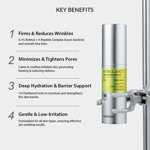 Celimax Vita-A Retinol Serum 30ml – Korean Glass Skin, Anti-Wrinkle & Deep Hydration