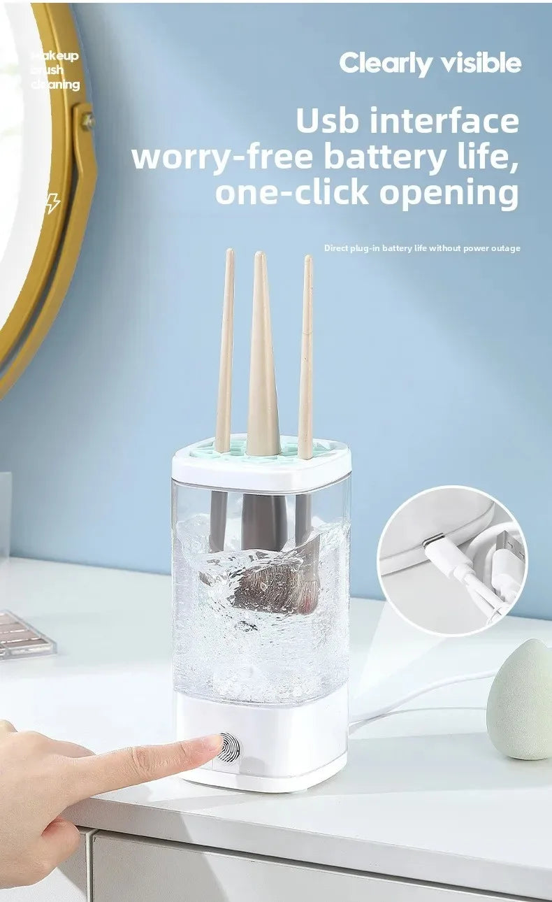 Automatic Makeup Brush Cleaner Machine – Deep Clean & Fast Dry in Seconds | USB Electric Beauty Brush Washer