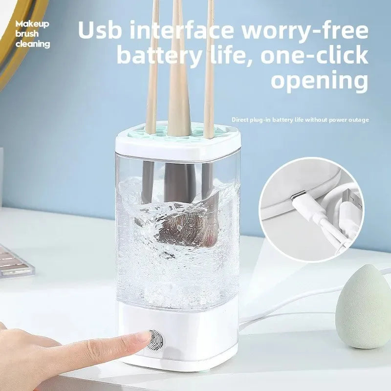 Automatic Makeup Brush Cleaner Machine – Deep Clean & Fast Dry in Seconds | USB Electric Beauty Brush Washer