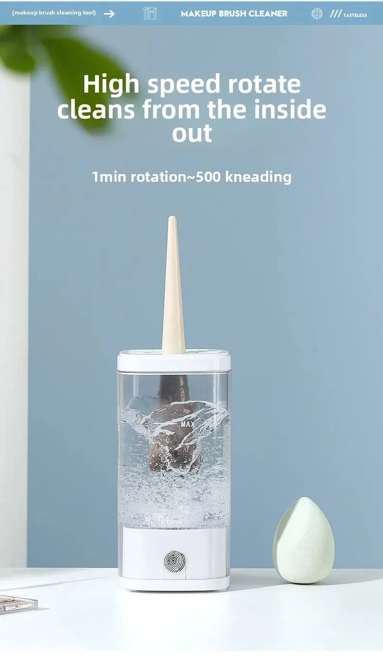 Automatic Makeup Brush Cleaner Machine – Deep Clean & Fast Dry in Seconds | USB Electric Beauty Brush Washer