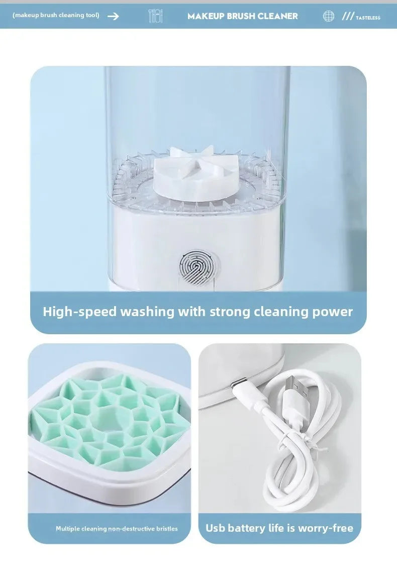 Automatic Makeup Brush Cleaner Machine – Deep Clean & Fast Dry in Seconds | USB Electric Beauty Brush Washer