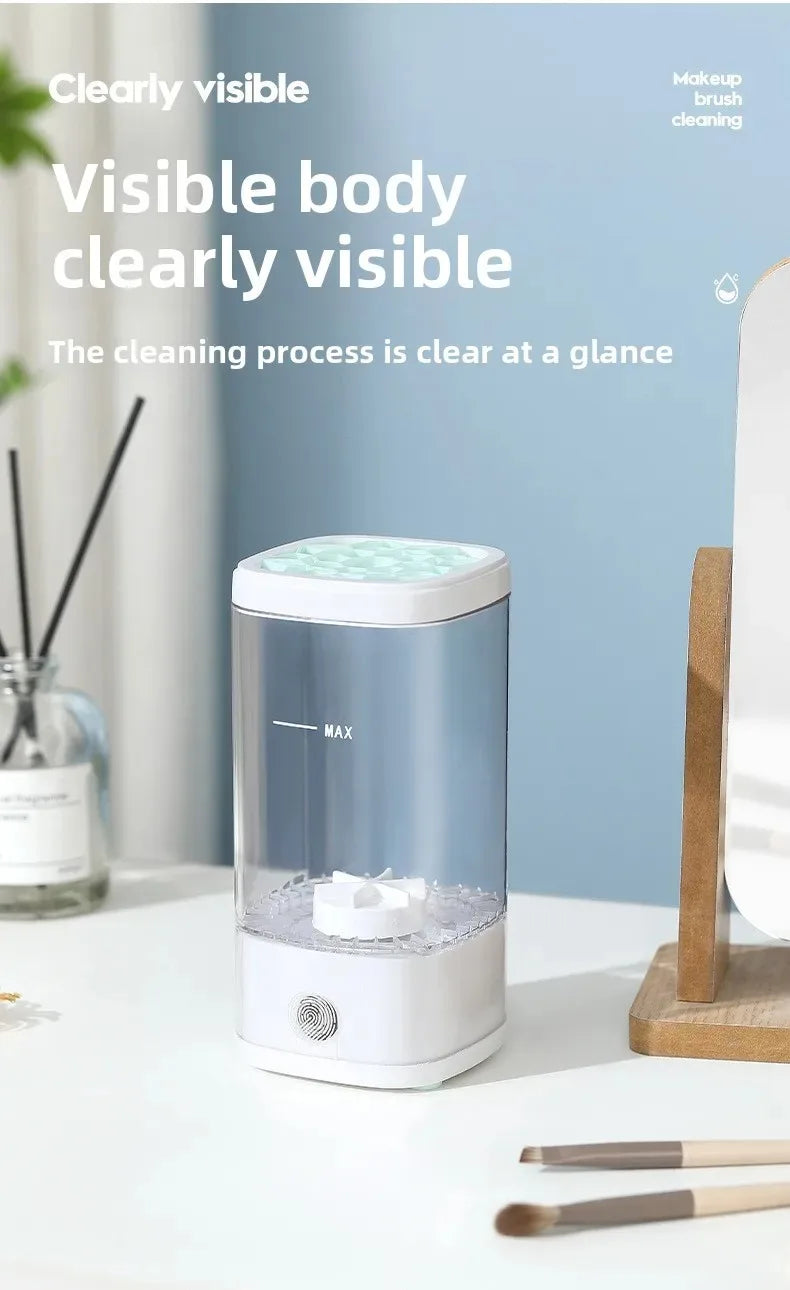 Automatic Makeup Brush Cleaner Machine – Deep Clean & Fast Dry in Seconds | USB Electric Beauty Brush Washer